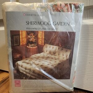 New Vintage Sears Sherwood Garden Floral Percale Full Fitted Sheet 54”x75” 949